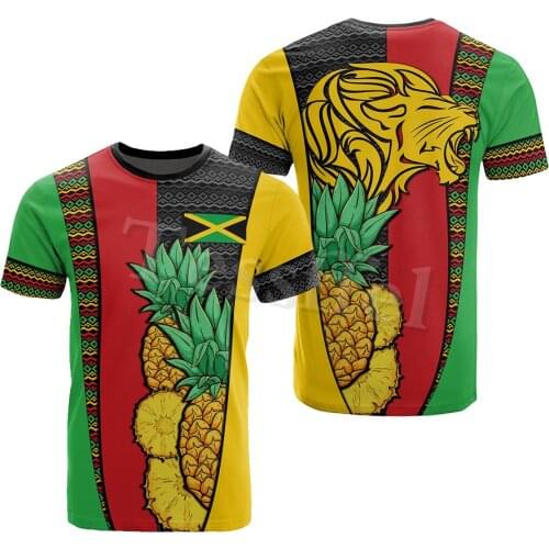 Tessffel Jamaica Lion Emblem Summer New Fashion 3D Print Tops Tee Tshirt Men Women Short Sleeve T shirt Streetwear Style-9