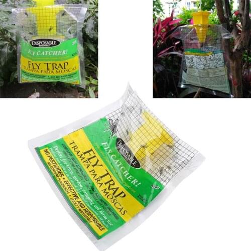 1 Pcs Hanging Flycatcher Reusable Pest Detector Fly Killer Flies Trap Cage Subnet Capture Rat Trap Home Garden Supplies TSLM1