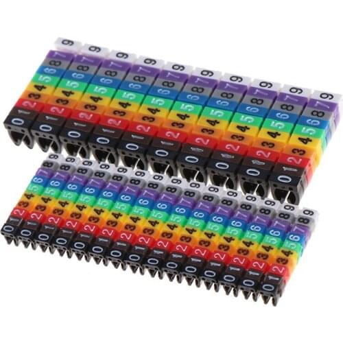150 Pcs Cable Markers Colourful C-Type Marker Number Tag Label For 2-3mm Wire Conspicuous And Easy To Identify New