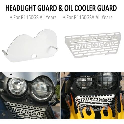 Motorcycle Oil Cooler Radiator and Headlight Headlamp Protector Guard Cover Cap For BMW R1150GS R1150GSA ADV R 1150 R1150 GS GSA
