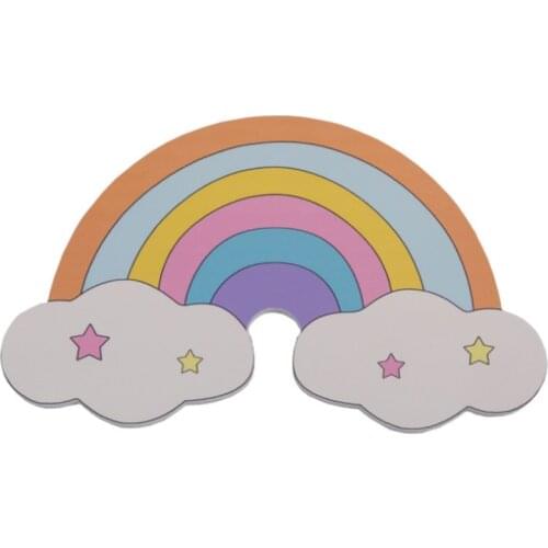 Cartoon Wooden 3D Rainbow Wall Sticker for Kids Room Decoration Baby Bedroom Ornaments Wallpaper Mural Nursery Decor Photo Props