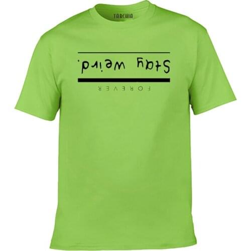 TARCHIA 2021 Top Spring Print Men Tees Tops Casual T Shirt Men Stay Weird New Cotton Slim Fit T Shirt Homme Sleeve Boy Male