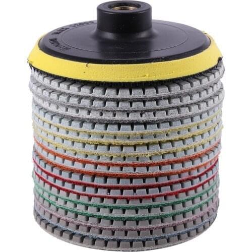 16Pcs Diamond Polishing Pads Kit 4 Inch 100Mm Wet/Dry for Granite Stone Concrete Marble Polishing Use Grinding Discs Set