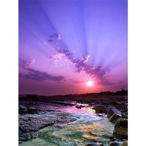 Landscape Sea DIY Embroidery Cross Stitch 11CT Kits Needlework Craft Set Printed Canvas Cotton Thread Home Wholesale