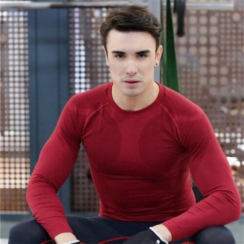 New Arrival Men Running Shirts Sports Jersey Long Sleeve Fitness Bodybuilding Shirt Sport Compression Tights Shirt Free Shipping