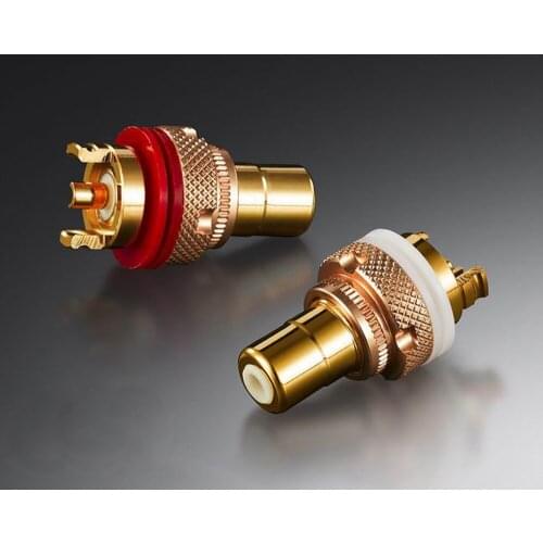 New High End 24K Gold Plated Brass Female RCA Jack Socket connector Adapter For Hifi Audio Video TV CD AMP Panel Chassis Mount
