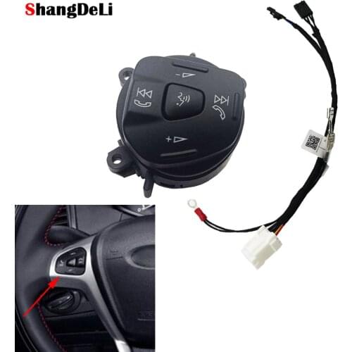 Steering Wheel Cruise Audio Volume Sound Control Switch With Wire For Ford Fiesta MK7 MK8 ST Ecosport 13-15