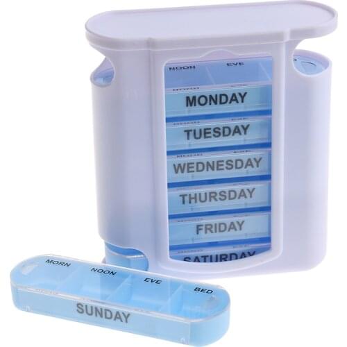 Portable 7 Days 28 Grids Weekly Pill Case Storage Box Tablet Organizer Medicine Pill Box Travel Medicine Box Holder