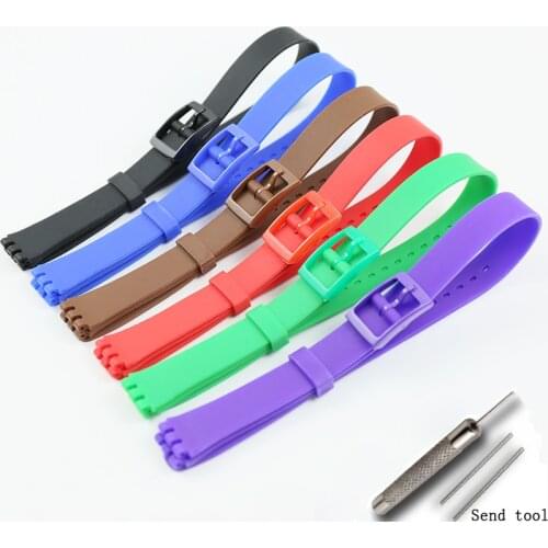 Watch accessories childrens silicone strap for Swatch 12mm womens watch straps around the wrist long rubber sports strap