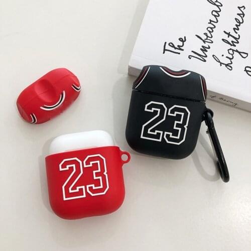 For AirPods1 2Earphone Case Silicone Jordan 23 Wireless Bluetooth Earphone Headphones Cases For Airpods pro Protective Cover