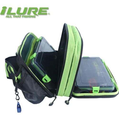 Ilure Fishing Tackle bag 31*23*11cm Men Canvas Multi-Purpose Waterproof Outdoor Waist Fishing Reel Lure line tools bag