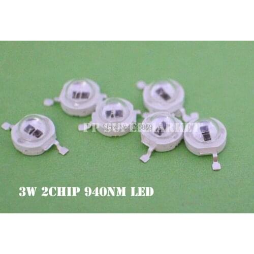 10pcs 3W High power led 940nm infrared IR LED for night vision camera