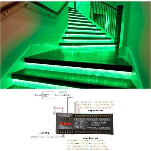 LED Motion Sensor Light Strip Stair Dimming Light Wireless Indoor Motion DC 12V Flexible LED Strip Step Staircase Lamp Running