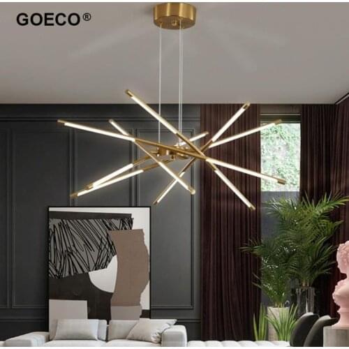 LED Modern Chandelier Lamps For Living Room Bedroom Dining Room Kitchen Loft Villa Nordic Home Decoration Golden Light Fixtures