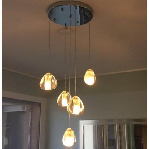 Stairwell led Chandelier crystal ball drop lamp Living Room decor chandeliers G4 Led stair lighting Lustre cristal