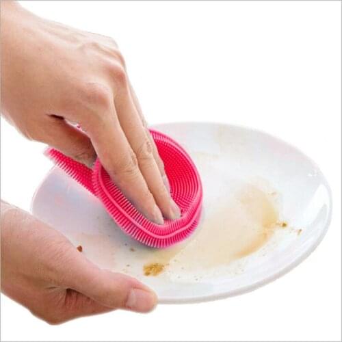 Magic Silicone Kitchen Cleaning Brushes Scouring Pad Pot Dishes Bowl Pan Wash Cleaning Brushes Easy to Clean Kitchen Cleaner