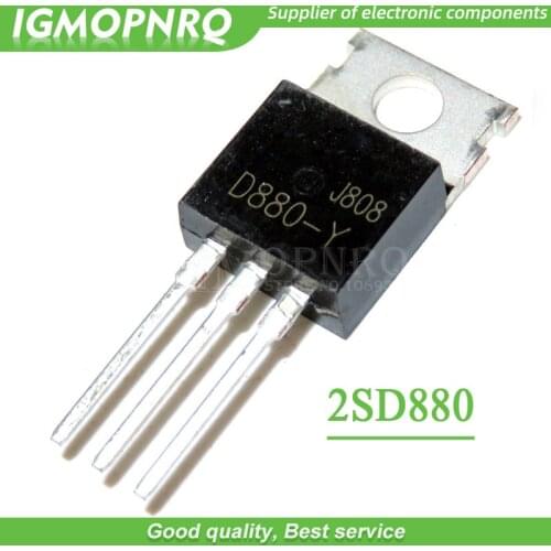 10pcs D880 TO220 Transistor D880 (Y) NPN Silicon Power Transistors 3A / 60V / 30W TO-220 - A1265 2SD880