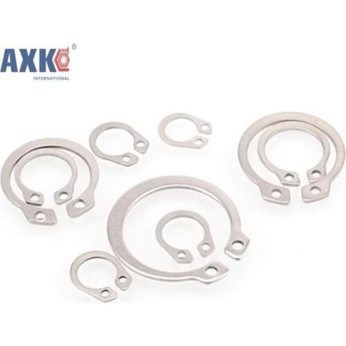 100Pcs GB894 Gourd Type Washer 3mm 4mm 5mm 6mm 304 Stainless Steel C-type Elastic Ring External Circlip Snap Retaining AXK100