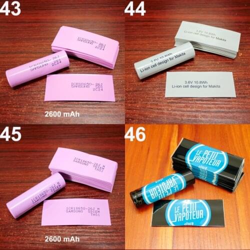 100pcs/lot Lithium Battery Package Skin 18650 Battery Special PVC Plastic Heat Shrink Tubing Shrink Insulation Tubular Film