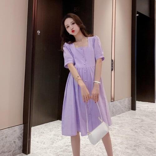 107# Maternity Clothes Summer Short Sleeve cotton and linen Loose Stylish Dress for Pregnant Women Pregnancy Clothes