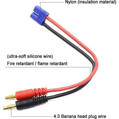 5Sets EC3 To 4mm Banana Connector Bullet Plug With 14 AWG Silicone Cable 150MM For DIY Lipo Battery RC Power Supply Solar