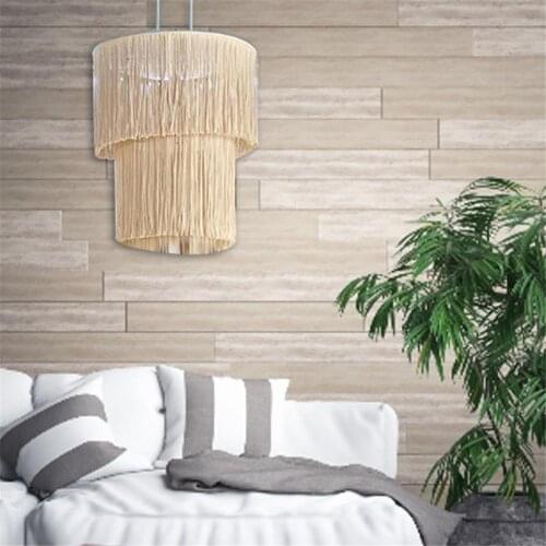 Hand-knitted Lampshade National Wind Living Room Bedroom Wedding Hanging Lamp Decoration Macrame Lampshade Dropship