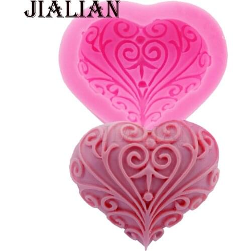Love shape for Wedding Cake Decoration tools Heart Silicone Mold baking Fondant Mould handmade soap mold T0733