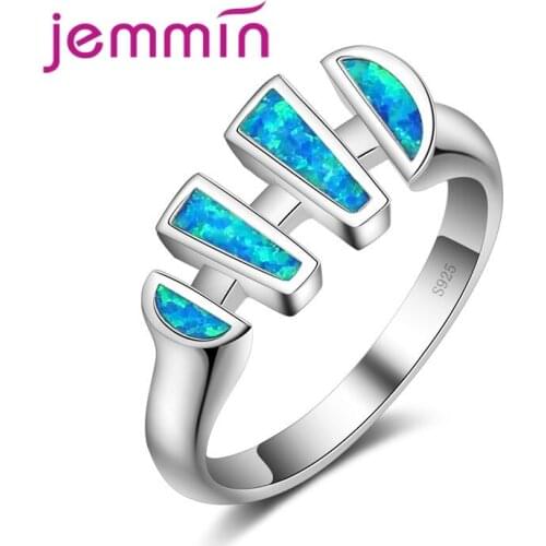 Blue Jewelry High Quality Opal Wedding Rings for Women Famale Fashion Opal Rings for Women Top Grade AAA Fine Jewelry