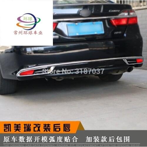 For CAMRY Body kit bumper rear lip rear spoiler ABS Plastic Rear Diffuser Bumper Trunk Protector Cover Car Styling