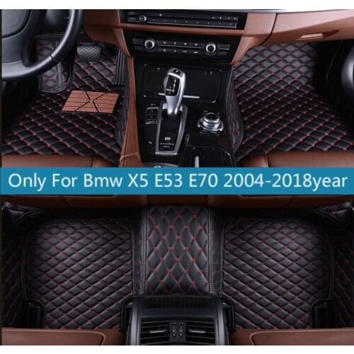Leather car floor mats for Bmw X5 E53 E70 2004-2013 2014- 2016 2017 2018 Custom auto foot Pads automobile carpet cover