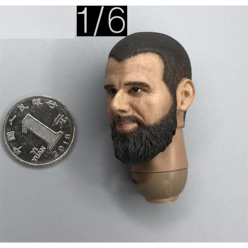 Hot Sales 1/6th Male Special Army Soldier Bearded PMC Head Sculpture For 12inch Movable Figures Collection
