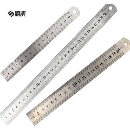 15cm 20cm 30cm Sewing Foot Stainless Steel Metal Straight Ruler Metric Rule Tool Precision Double Sided Measuring Tool D1038