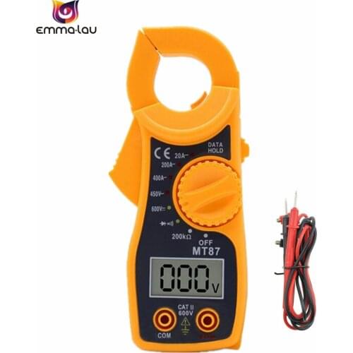 MT-87 Portable Mini LCD Clamp Multimeter Digital AC/DC Voltage Tester Current Resistance Multi Clamp Meter With Pens