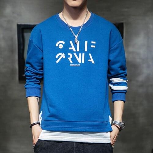 EL BARCO Autumn Print Men Hoodies Sweatshirt Cotton Hip Hop Streetwear White Male Tops Coats Soft Blue Yellow Pullover Shirt 4XL