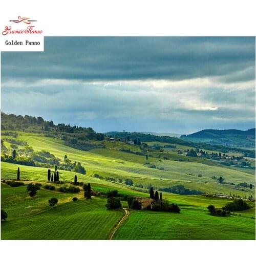 Golden Panno,Needlework,DIY DMC Cross stitch,Sets For Embroidery kit 14ct unprinted Green vegetation cross-Stitching 0125