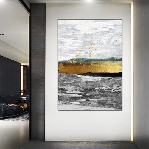 New Arrival Contracted Gold Texture Design Oil Paintings Art Hand-painted Canvas Wall Art Oil Painting Picture For Living Room
