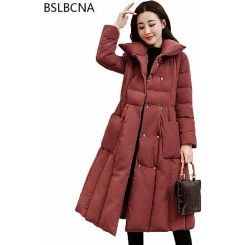 Solid Color 2019 Fashion Vintage Slim Winter Jacket Womens Tops Cotton Parka Mujer Casual Coat Plus Size Overcoat Female A447