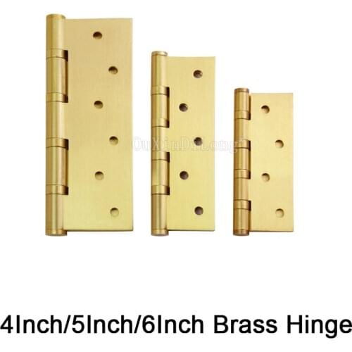 2PCS 4 Inch/5 Inch/6 Inch Solid Brass Door Bearing Hinges Interior Doors Gate Entrance Mute Hinges Furniture Hardware GF127