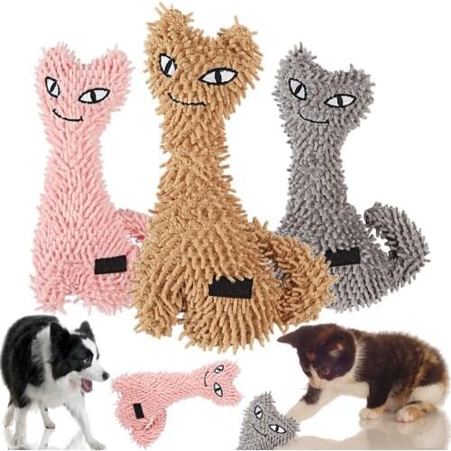 PetCloud Pet Dog Cat Squeak Plush Toy Wool Durability Chewing Molar Toy Dog Outdoor Training Sport Wolf Cat Animal Plush Dog Toy