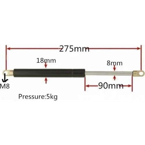 90mm Stroke 5KG/13.2lb Force Auto Gas Spring Strut Damper Ball Gas Strut Shock Spring Lift Prop Automotive M8 Gas Springs