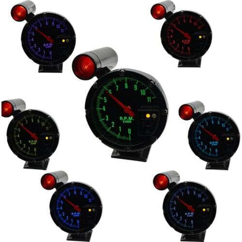 5 Inch Auto Car Tachometer RPM Gauge Warning light background 7 color backlight rpm