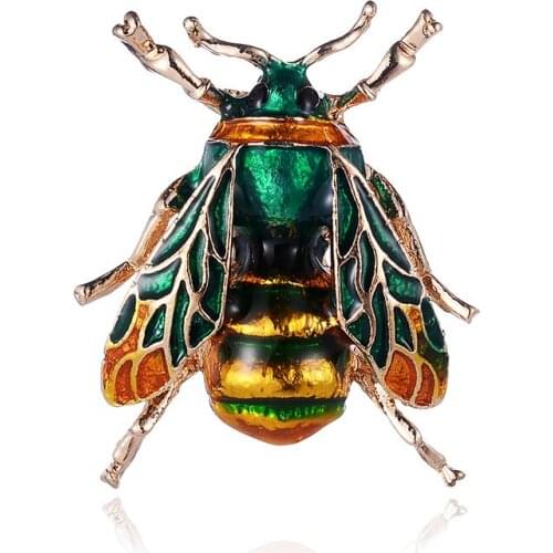 TODOX Creative Alloy Painting Oil Brooch Realistic Bumble Bee Animal Brooch Insect Lapel Pin Brooch Unisex Fashion pin Wholesale