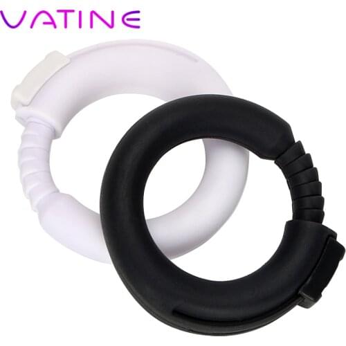 VATINE Adjustable Penis Rings Delay Ejaculation Sex Toys for Men Silicone White Black Cock Ring Adult Sex Products Sex Shop
