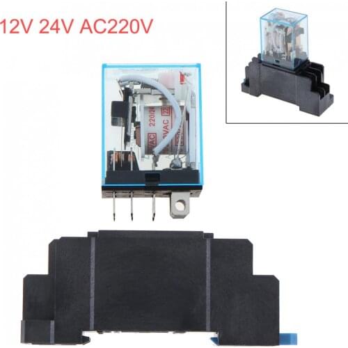 High Quality 1Set AC220V Coil Power Relay DPDT LY2NJ LY2N-J With Socket Base for Car