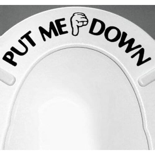 High Effective Gesture Hand Decal Funny Bathroom Toilet Seat Wall Sticker Sign For PUT ME DOWN Toilet Sticker Brown