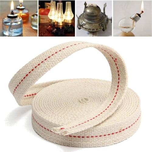 4.5Meters Width 2cm Premium Oil Lamp Mate Flat Cotton Oil Lantern Kerosene Lamp Wick Red Stitch Roll Candle Making Supplies