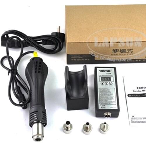 YOUYUE 8858 110V / 220V Portable IC SMD BGA Rework Solder Station Hot Air Blower Heat Gun Better Than Saike 8858 + 3 Nozzle