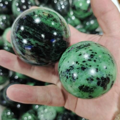 1pcs 6-7cm Natural Red green treasure Crystal Sphere Ball Healing