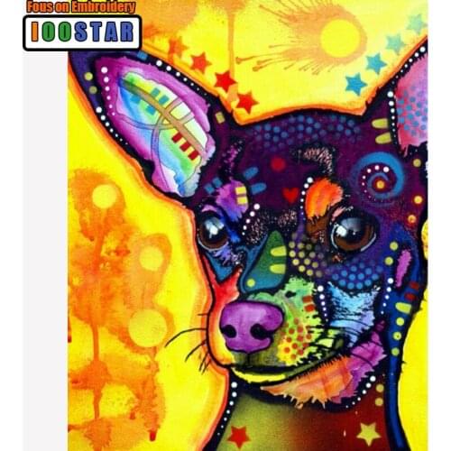 100% Full Square Diamond Embroidery Colors Dog Kits Diamond Painting Cross-stitch Rhinestone Mosaic Diamante Gift