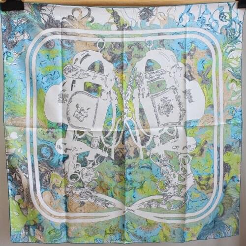 2021 New Scarf 100% Silk Hand Rolled Edges 90*90cm Summer Shawl Wrap